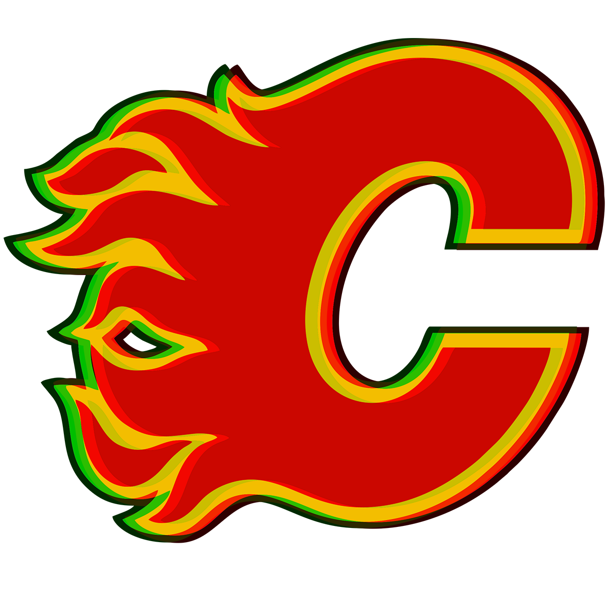 Phantom Calgary Flames logo vinyl decal